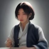 九色视频高级编辑林晓溪的照片，她正在笔记本前记录观看笔记，桌上放着多个平台的内容截图和分析表格，光线自然温暖